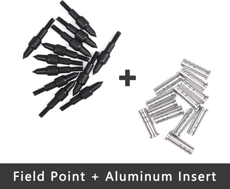 Yls 12 Pack Archery Arrow Aluminum Inserts for ID 6.2mm / 7.62mm Carbon Arrows, Crossbow Arrow Tips Inserts Fit Compound Bow Recurve Bow Inserts for 100 Grain Field Points Arrowheads - Image 4